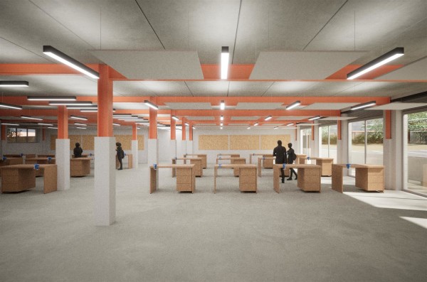 An illustration of how the inside of the new Construction Skills building at City College Norwich could look. (LSI Architects)